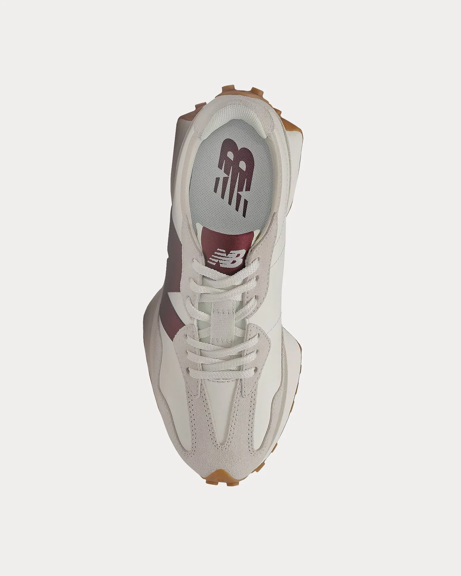 327 Moonbeam / Classic Burgundy Low Top Sneakers