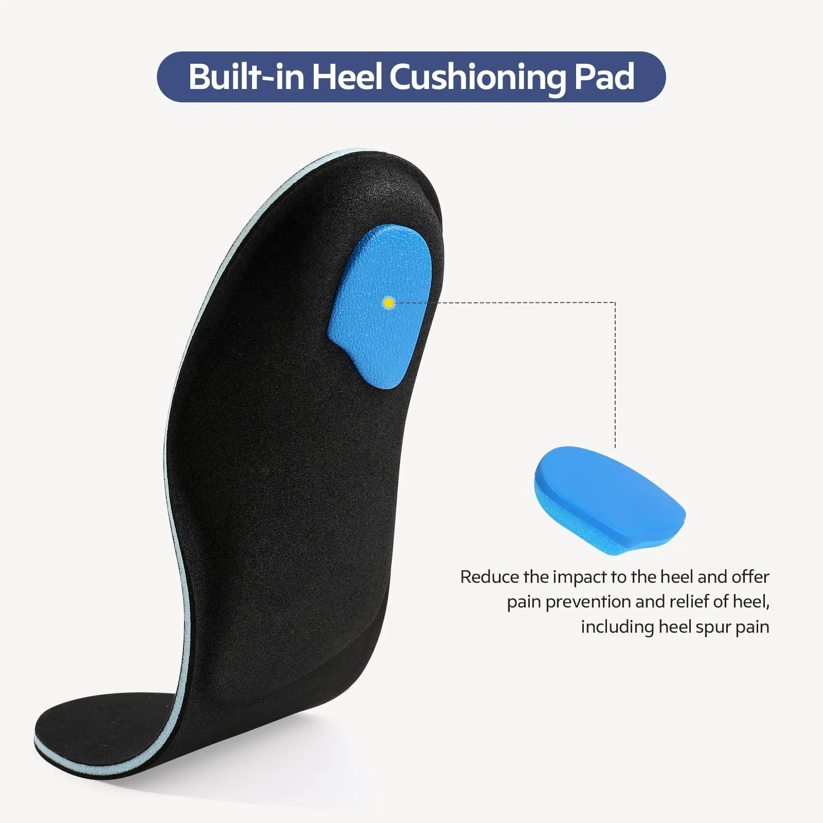 3ANGNI Orthotic High Arch Support Insoles, Function Insert For Severe Flat Feet,Feet Pain, Foot Valgus, Plantar Fasciitis,Man Woman Shoes Sneaker Boots UK-4-230MM 107a-black