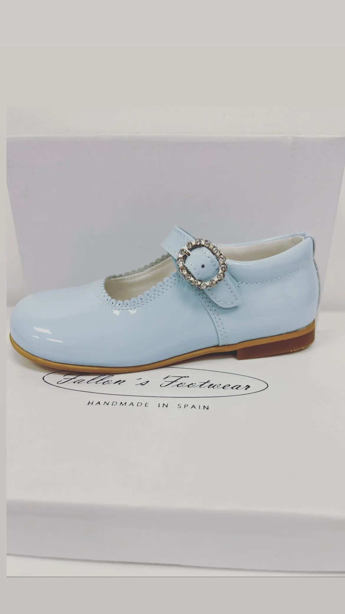 6270-1 Baby Blue Shoe with Diamante Buckle