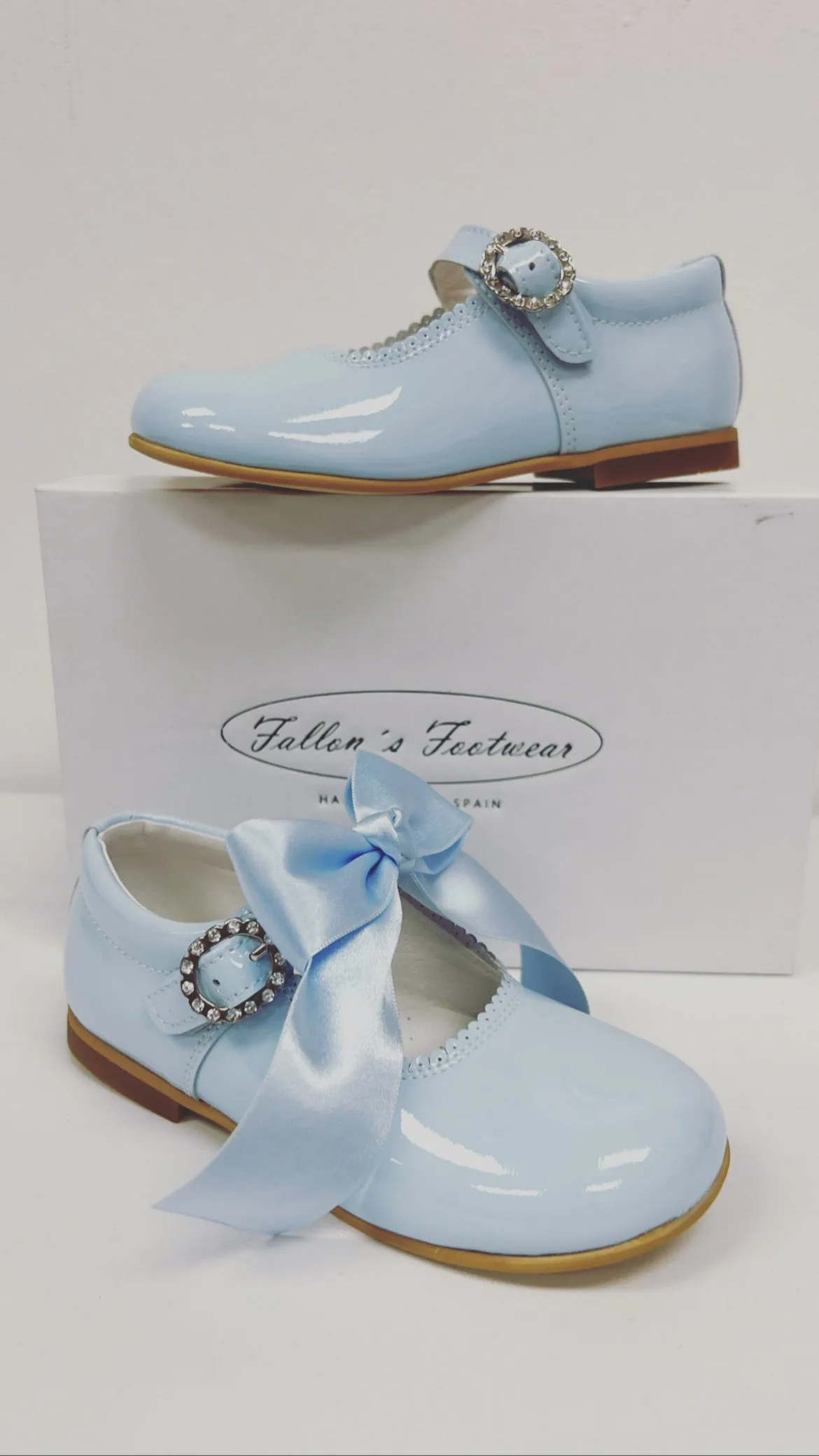 6270-1 Baby Blue Shoe with Diamante Buckle