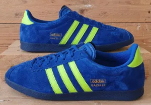 Adidas Gazelle Low Suede Trainers UK9/US9.5/EU43 FZ2686 Blue/Volt Yellow