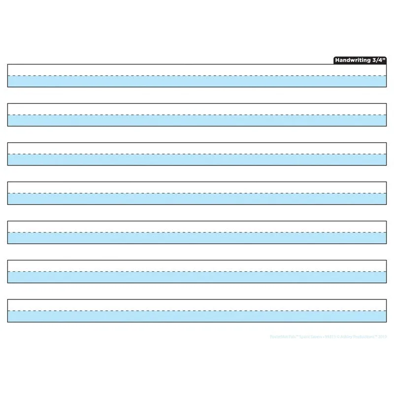 Ashley Smart Poly Dry Erase Mat 3/4" Handwriting Blue, 13" X 9.5" (ASH95313)