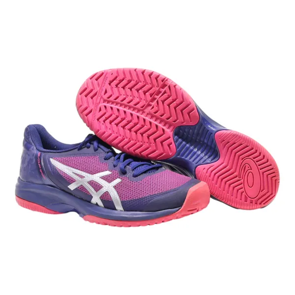 ASICS Sneaker Trainers Blue Synthetic Womens UK 5