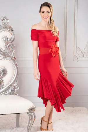 Asymmetric Full Flounced Skirt
