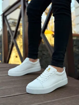 BA0104 Lace-Up White Skin Sport Classic Men's Sneakers Shoes