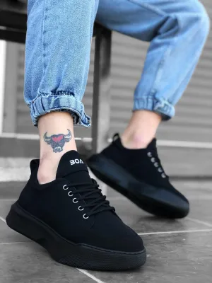 BA0163 Lace-Up Band Men's High Sole Sneaker Sport Shoes