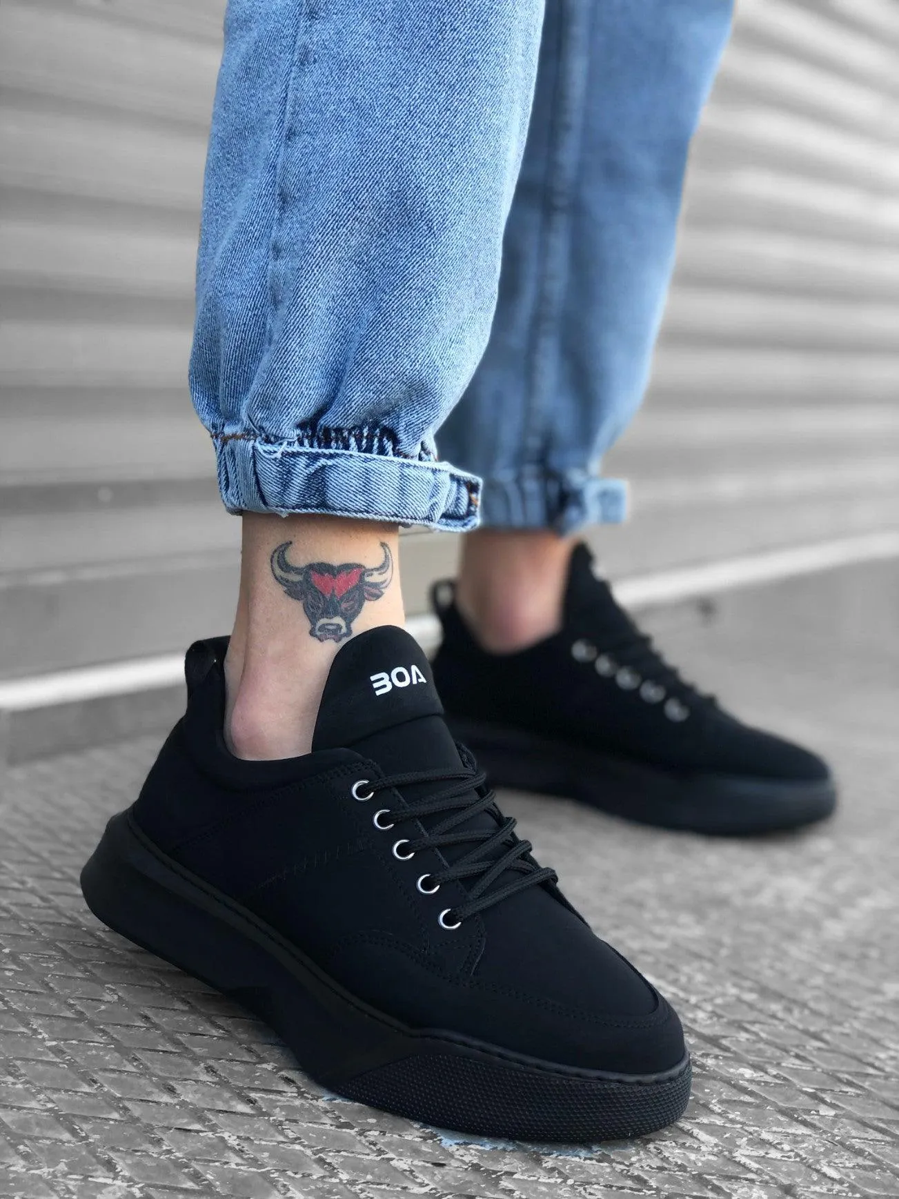 BA0163 Lace-Up Band Men's High Sole Sneaker Sport Shoes