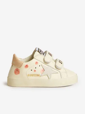 Baby Girls Leather and Suede Star Trainers in White