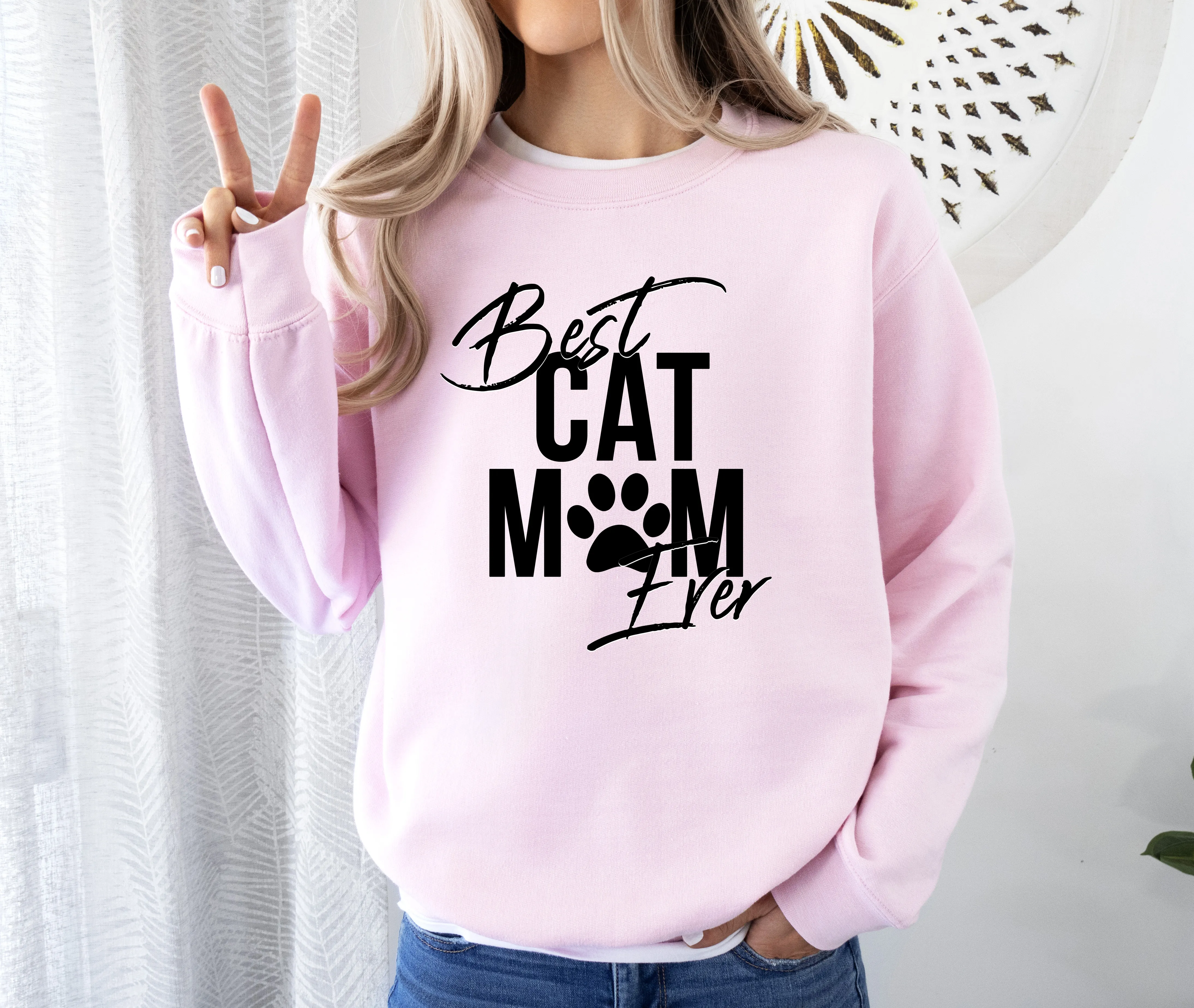 Best Cat Mom Ever Women's 3 Piece Pajama Set - In 3 Color Choices