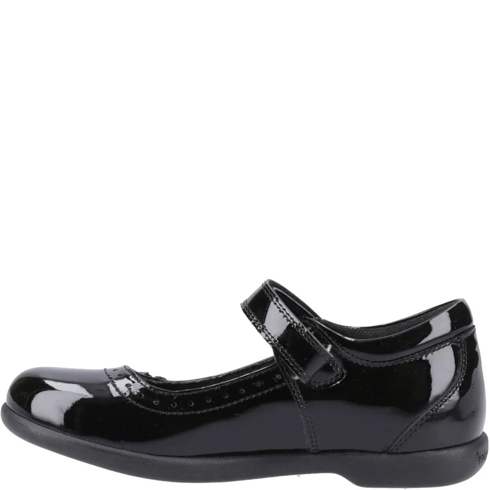 Black Bethany Patent Senior School Shoes