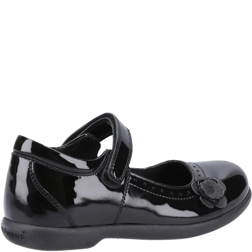 Black Bethany Patent Senior School Shoes
