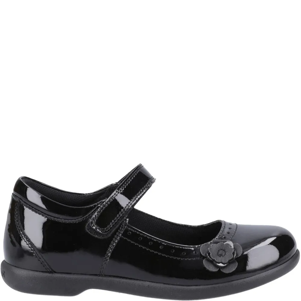 Black Bethany Patent Senior School Shoes