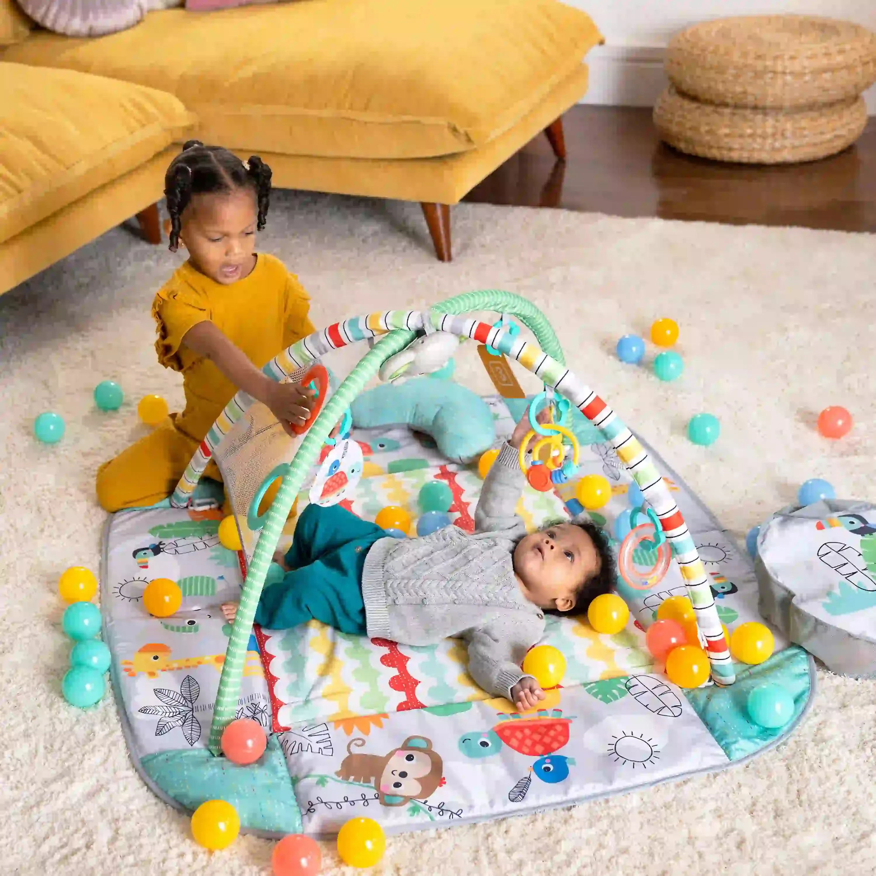 Bright Starts 5-In-1 Your Way Ball Play Activity Gym & Ball Pit - Tropical
