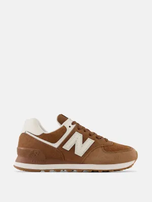 Brown suede and mesh trainers