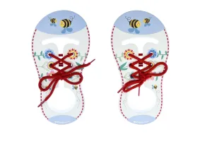 Buzzy Days Wooden Learn to Tie Shoes Set | Educational Toy