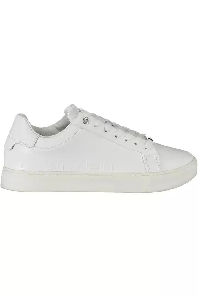 Calvin Klein Sleek White Lace-Up Sports Sneakers