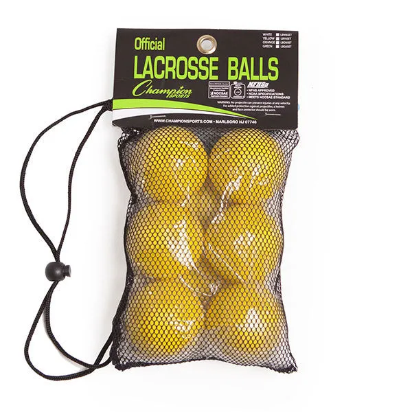 Champion Sports NOCSAE Lacrosse Balls (set of 6)