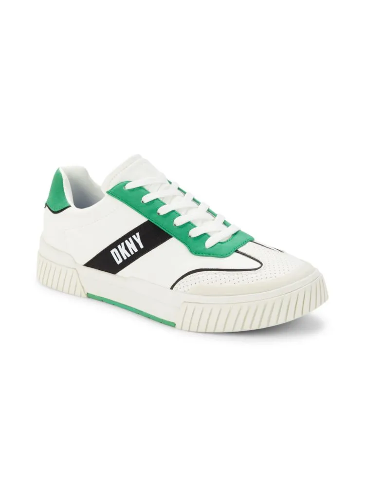 Color Block Sneakers with Dkny Logo, White