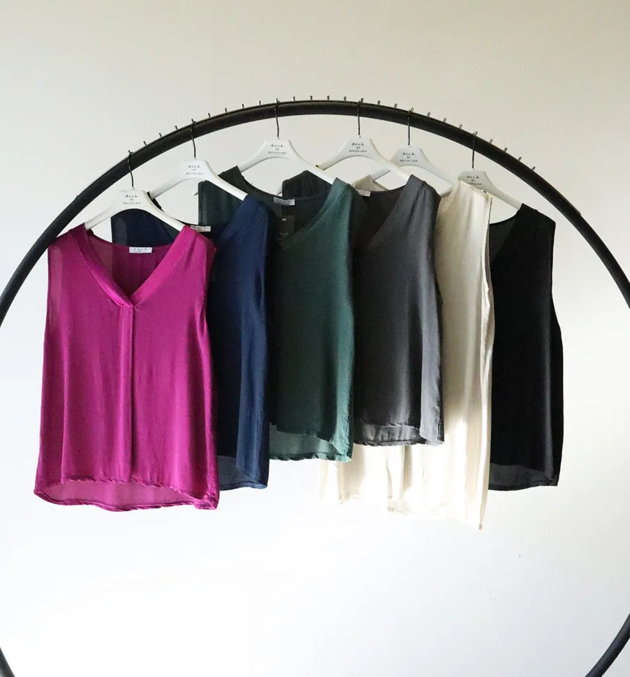 D.E.C.K. by Decollage 21778 Sleeveless Crepe Cami Top (4 Colours)