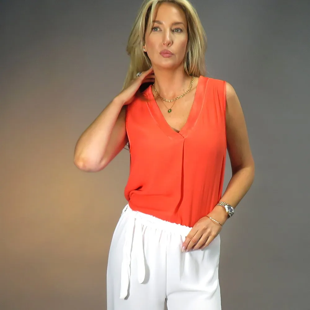 D.E.C.K. by Decollage 21778 Sleeveless Crepe Cami Top (4 Colours)