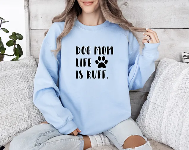 Dog Mom Life Is Ruff Blue Women's 3 Piece Dog Pajama Set - In 3 Color Choices