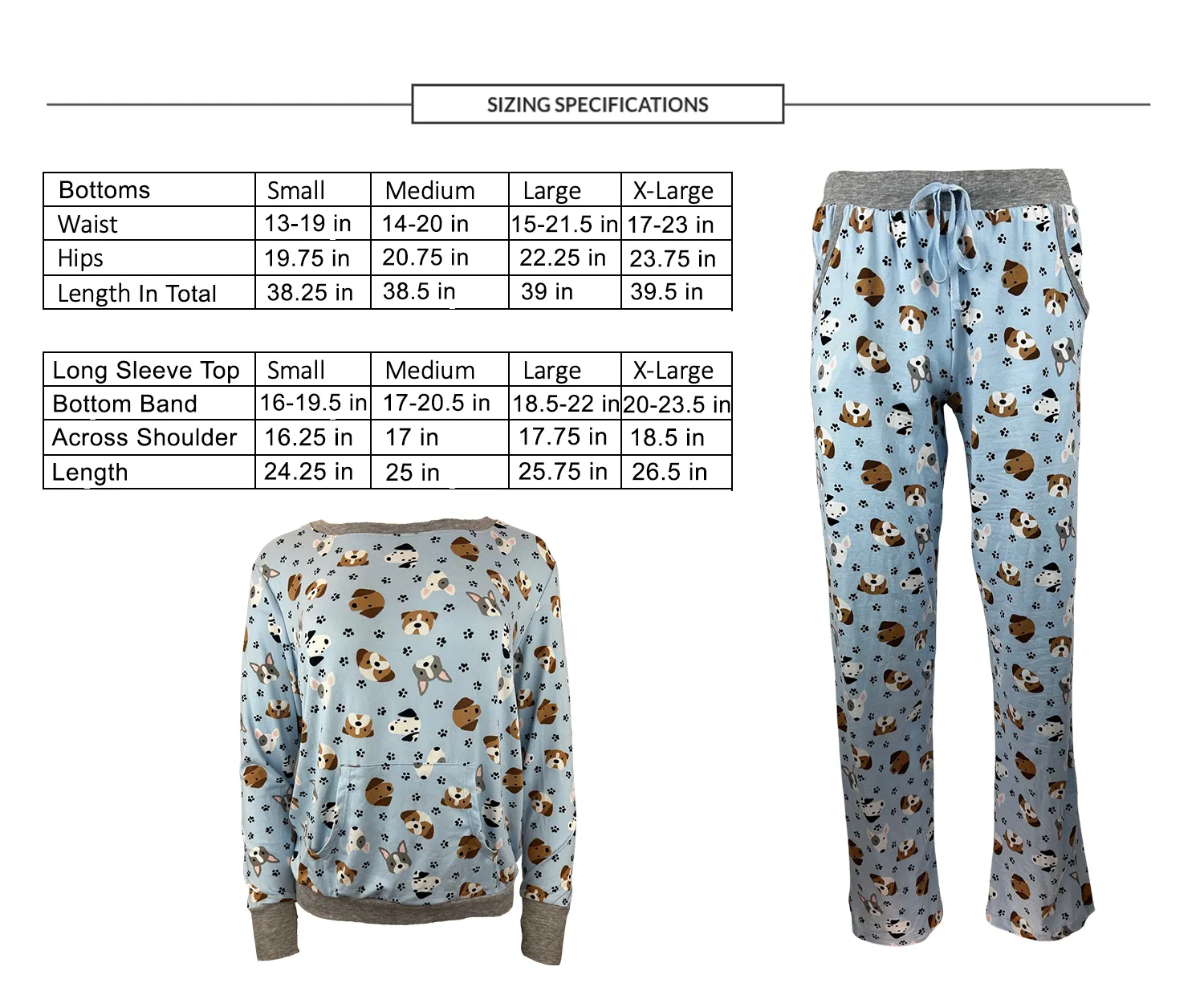 Dog Mom Life Is Ruff Blue Women's 3 Piece Dog Pajama Set - In 3 Color Choices