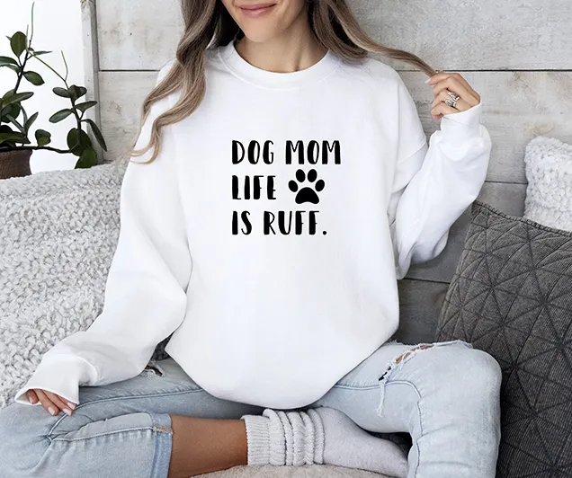 Dog Mom Life Is Ruff Blue Women's 3 Piece Dog Pajama Set - In 3 Color Choices