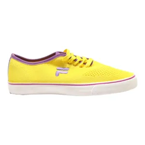 FILA Low Top Trainers Yellow Canvas Womens UK 7