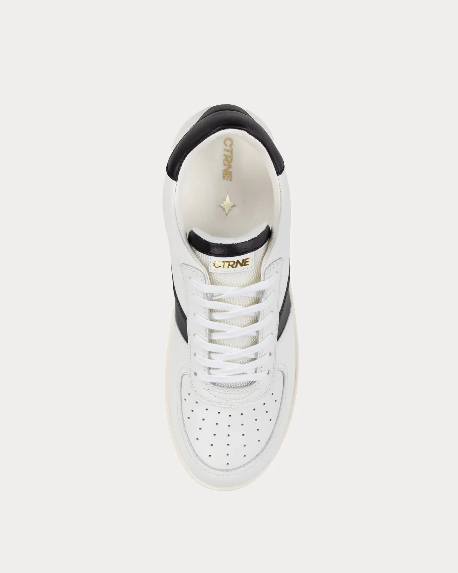 Geode Leather White / Black Low Top Sneakers