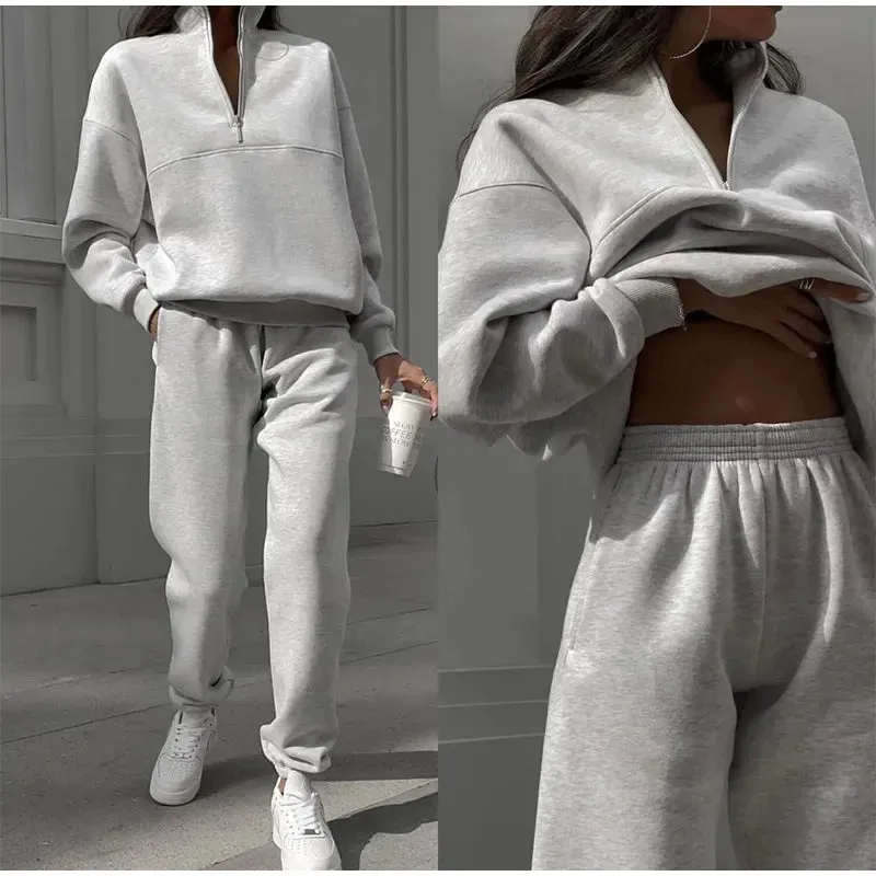 Giselle | Women's 2-Piece Casual Sweater Set - Soft Solid Knit Top & Comfortable Leggings