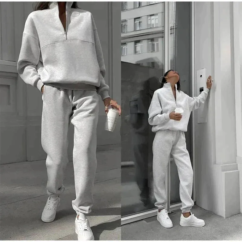 Giselle | Women's 2-Piece Casual Sweater Set - Soft Solid Knit Top & Comfortable Leggings