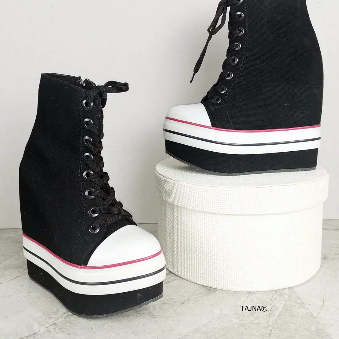 Hidden Heel Lace Up Sport Wedges