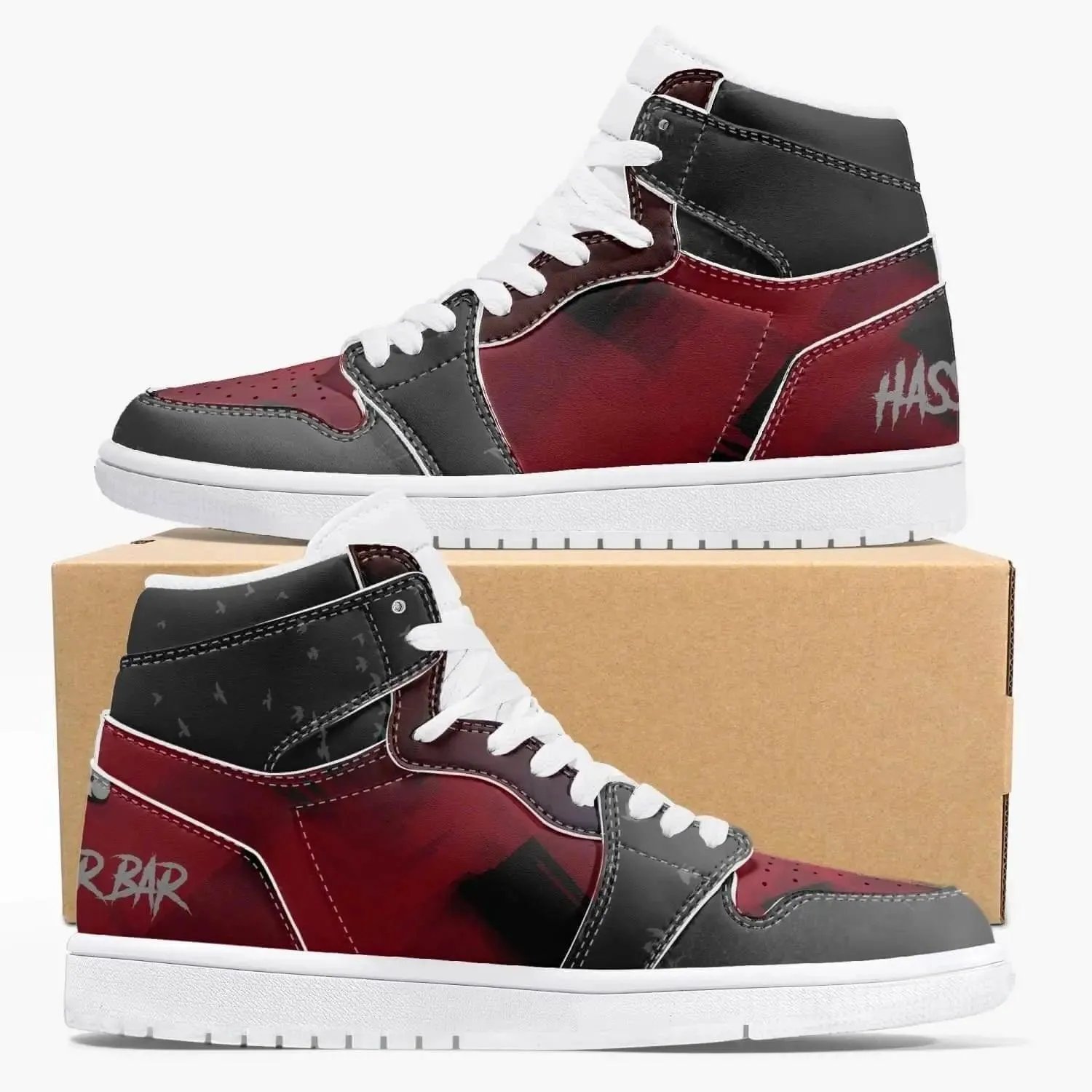 High-Top Leather Sneakers - White