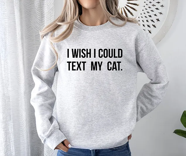 I Wish I Could Text My Cat Women's 3 Piece Pajama Set - In 3 Color Choices