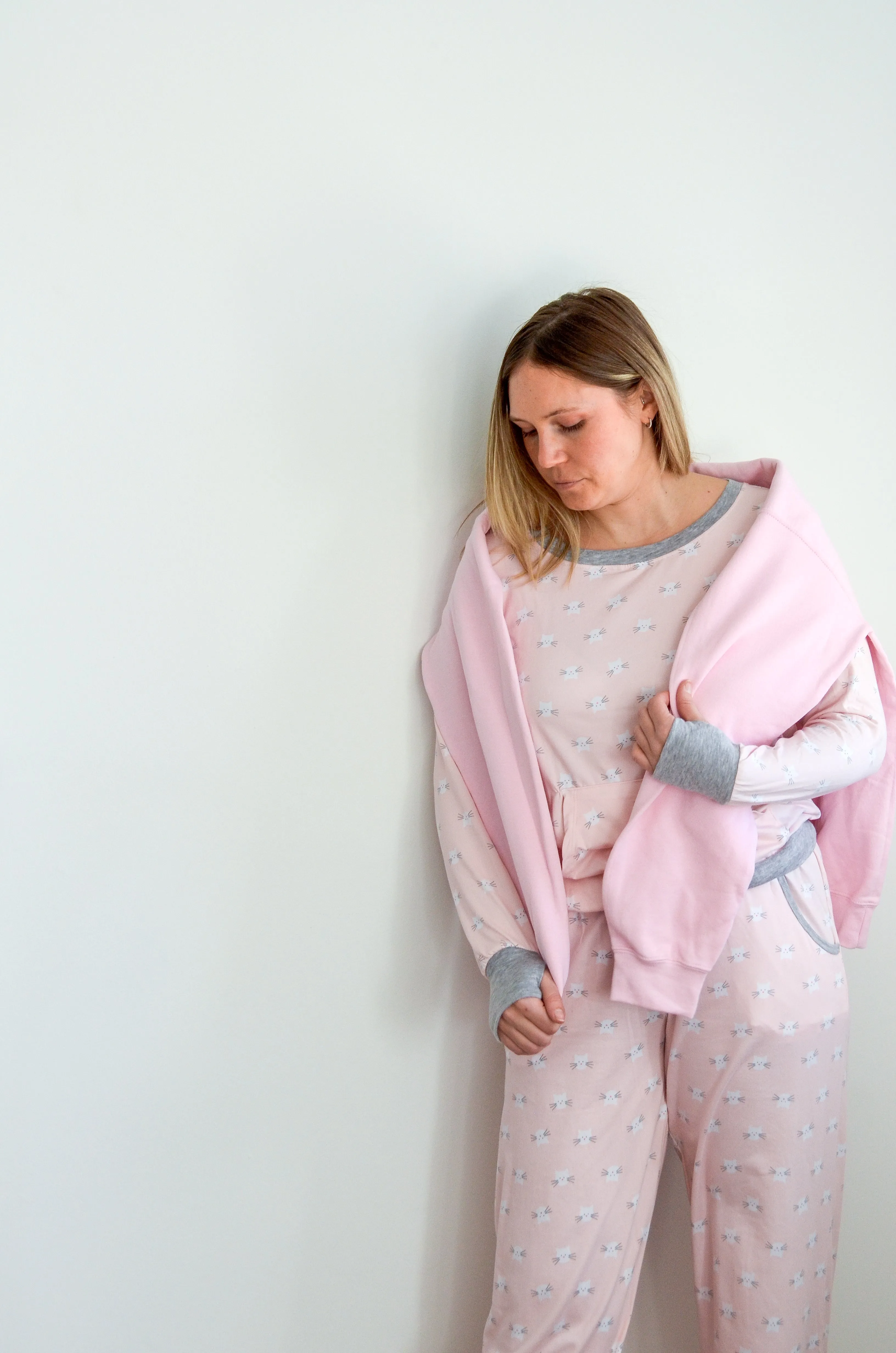 I Wish I Could Text My Cat Women's 3 Piece Pajama Set - In 3 Color Choices