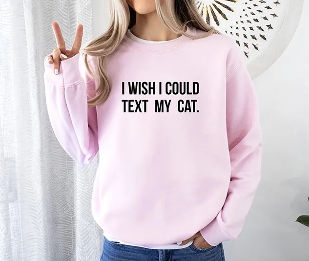 I Wish I Could Text My Cat Women's 3 Piece Pajama Set - In 3 Color Choices