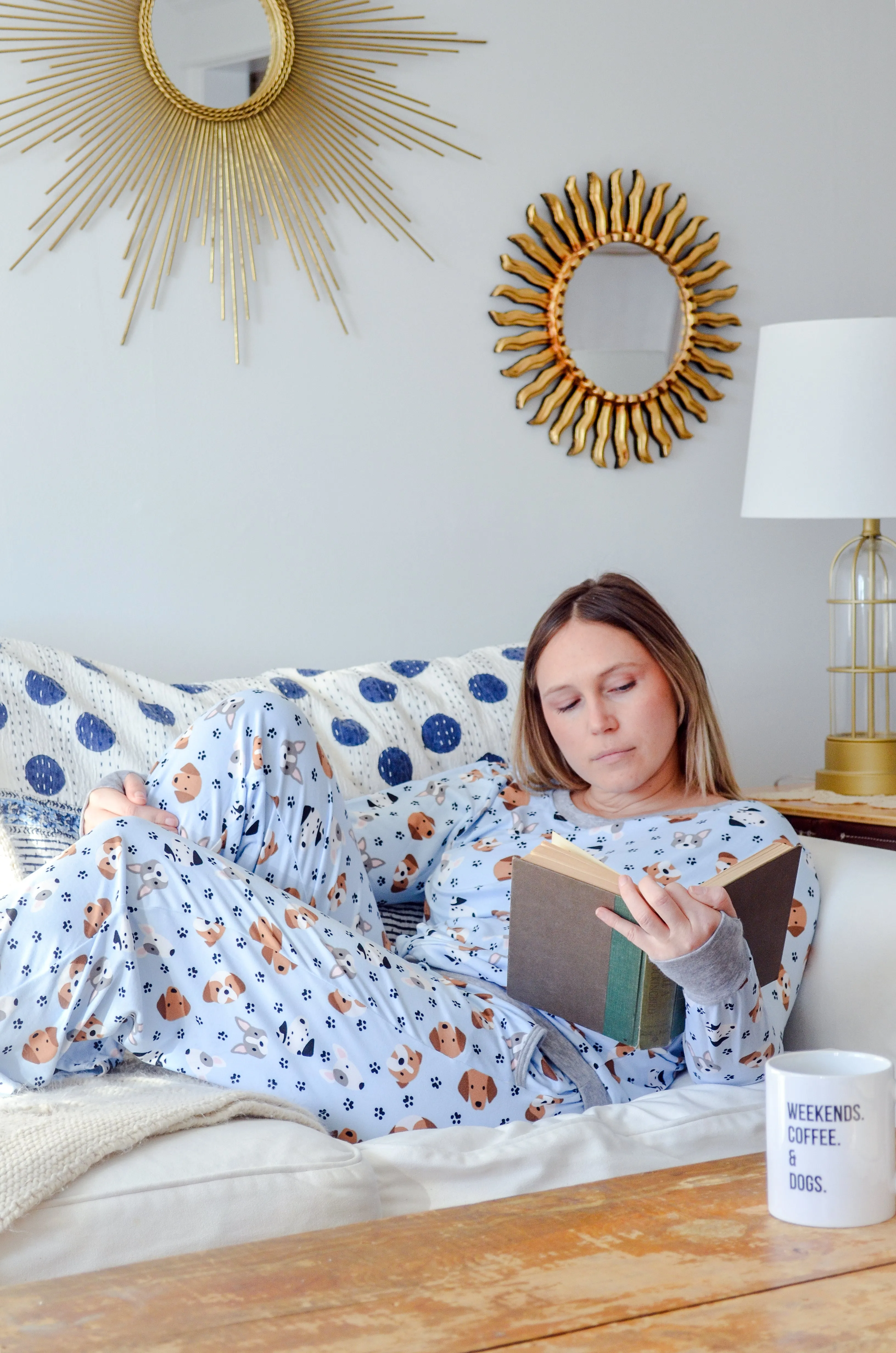 If I Can't Bring My Dog, I'm Not Going Blue Women's 3 Piece Dog Pajama Set - In 3 Color Choices