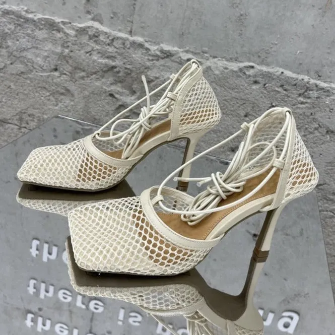 Isla Square Mesh Pump Heels