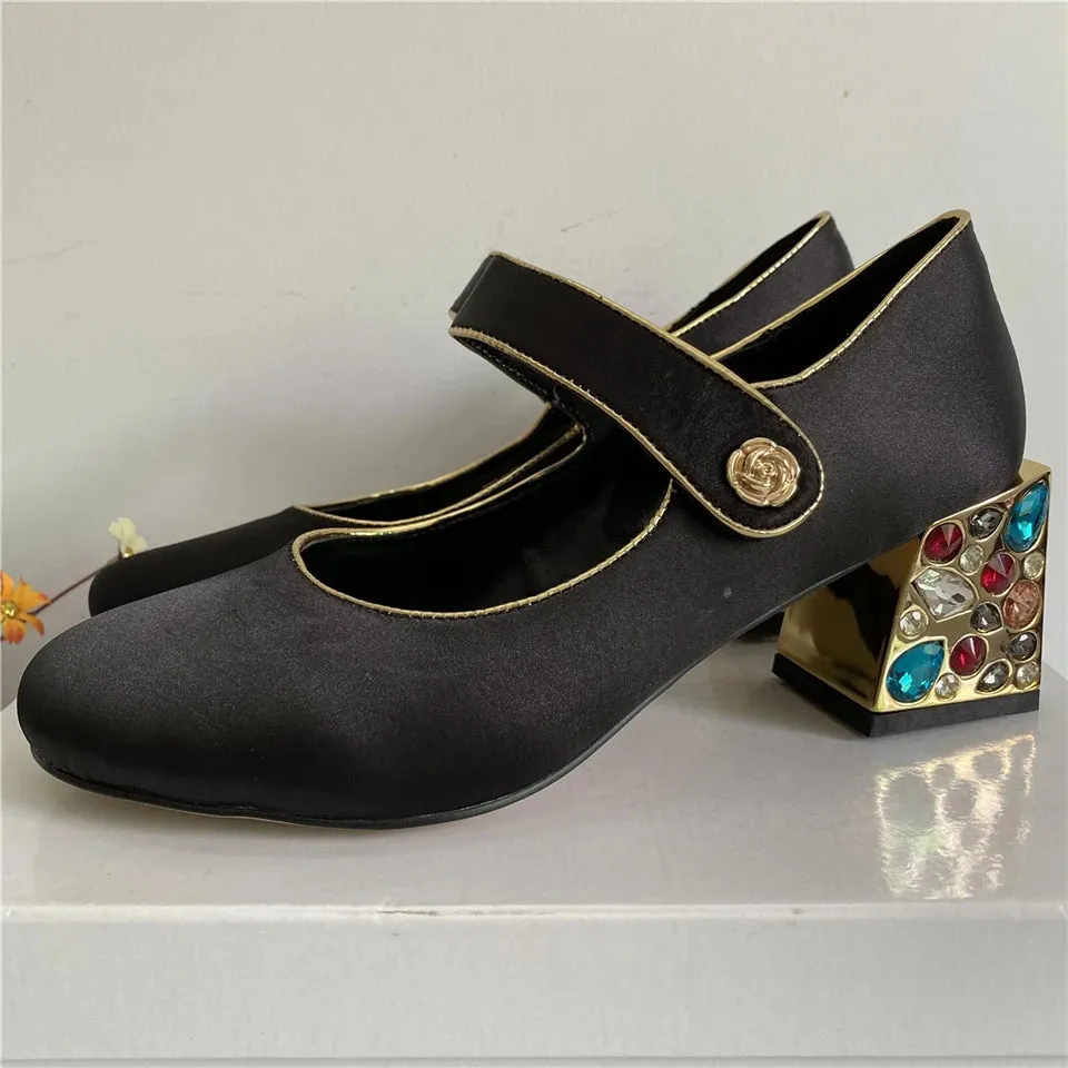 Jeweled Crystal High Heel