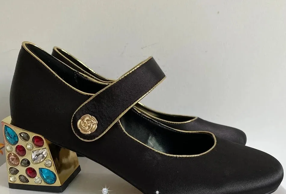 Jeweled Crystal High Heel