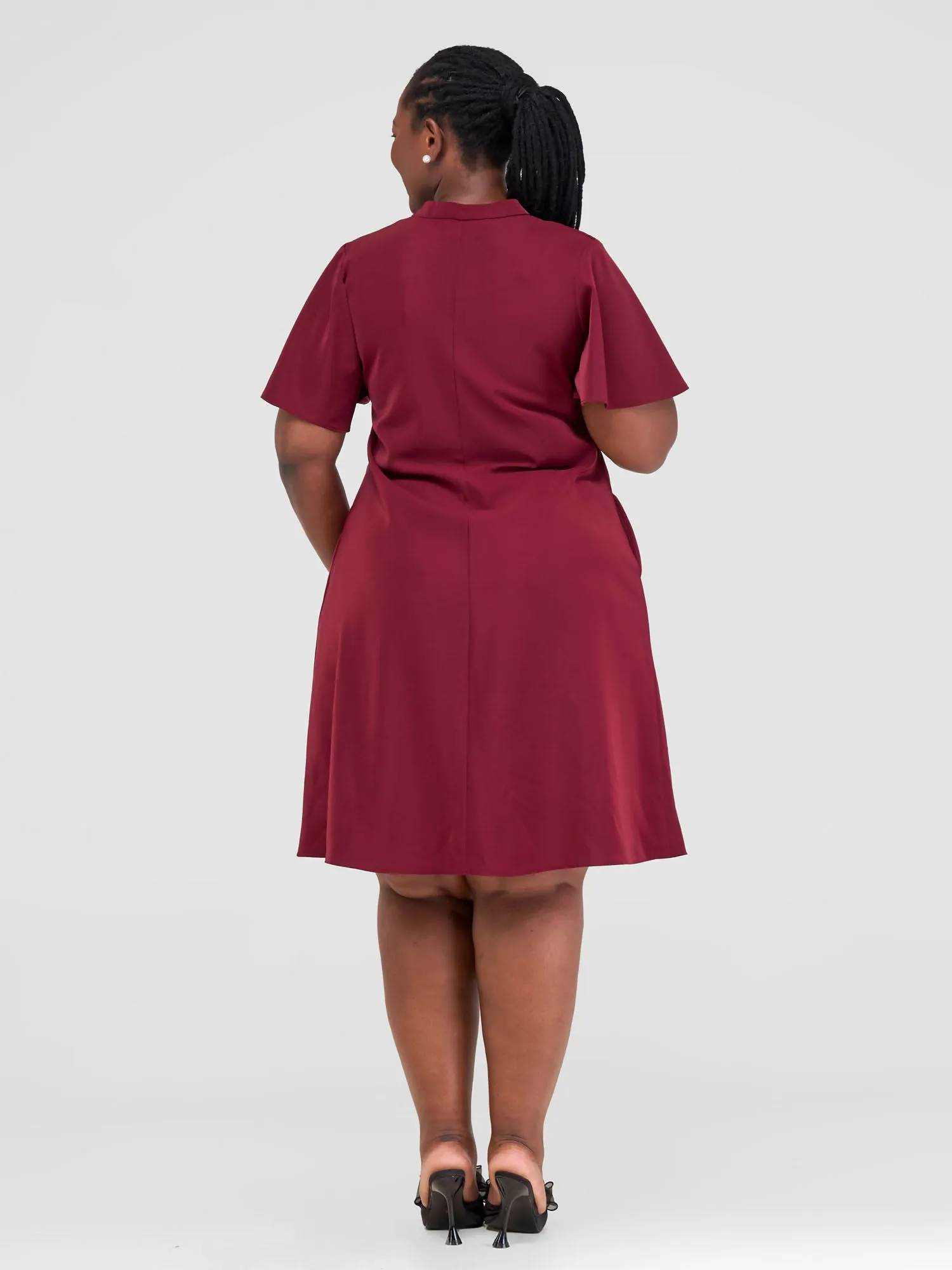 Jolly Fancy Wear Taira Shift Dress - Maroon