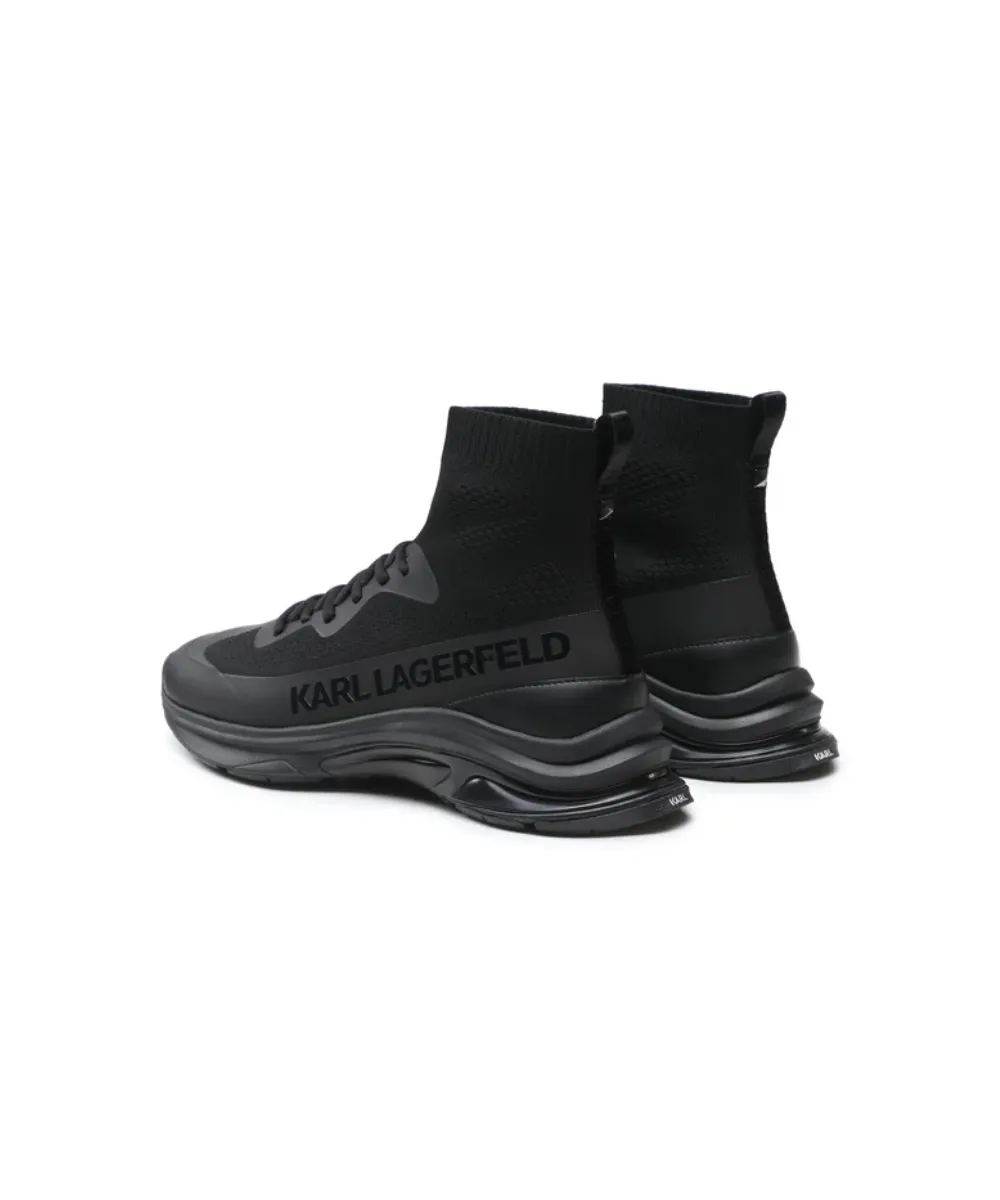 KARL LAGERFELD LUX FINESSE HI PULL ON RUNNER TRAINERS IN BLACK