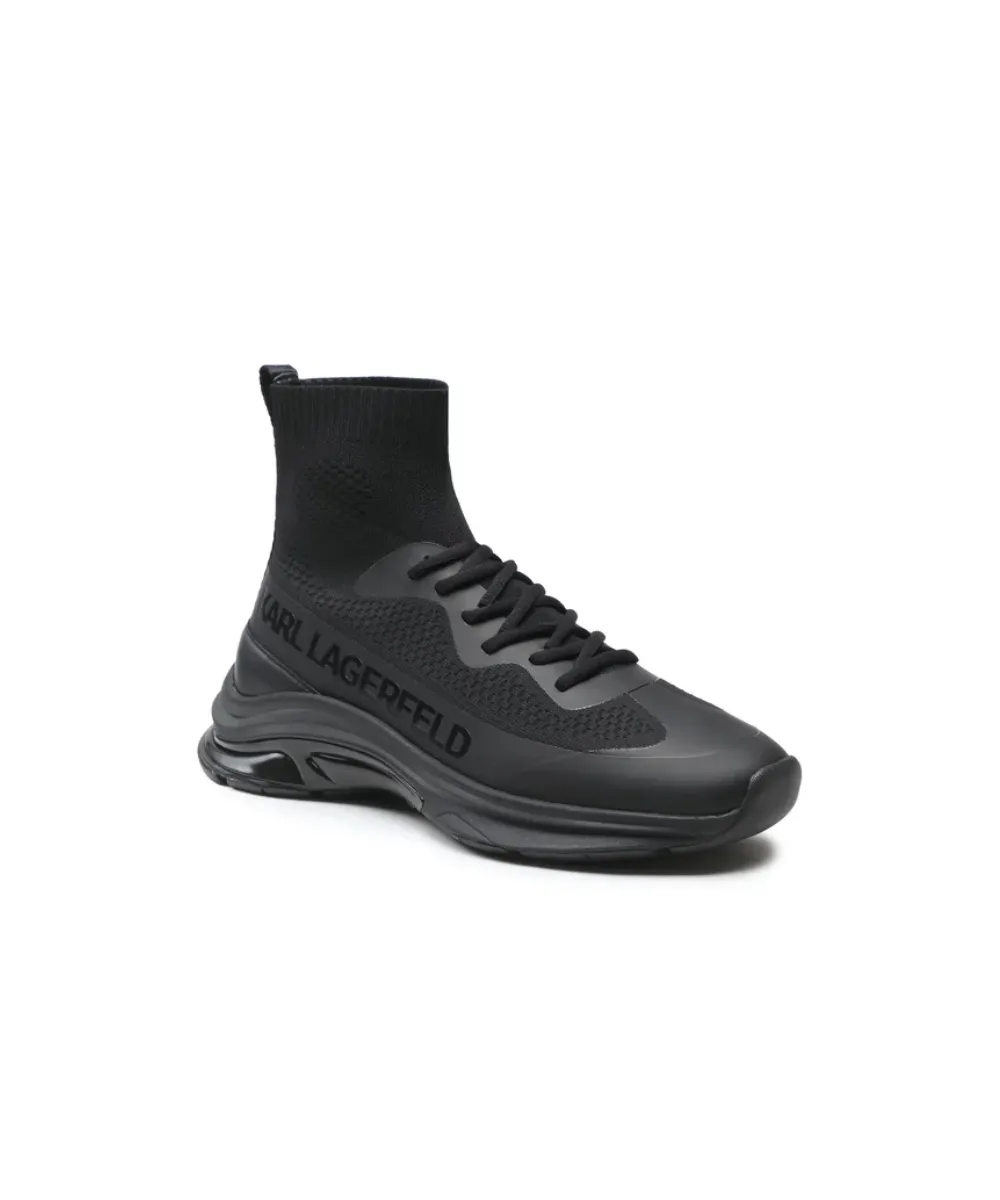 KARL LAGERFELD LUX FINESSE HI PULL ON RUNNER TRAINERS IN BLACK