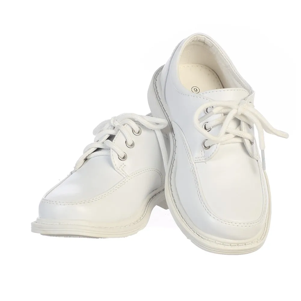 Little Big Boys White Lace Up Matte Special Occasion Dress Shoes 11-6 Kids
