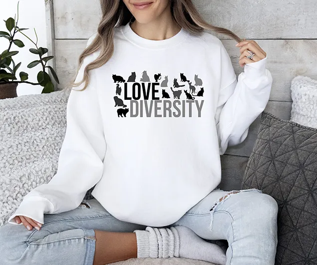 Love Diversity Kitty Cat Women's 3 Piece Cat Pajama Set - In 3 Color Choices