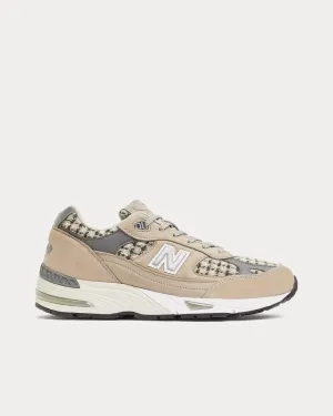 M1500HT Beige / Grey Harris Tweed Low Top Sneakers