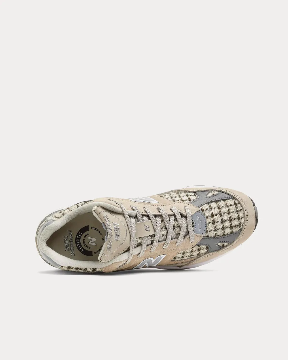 M1500HT Beige / Grey Harris Tweed Low Top Sneakers