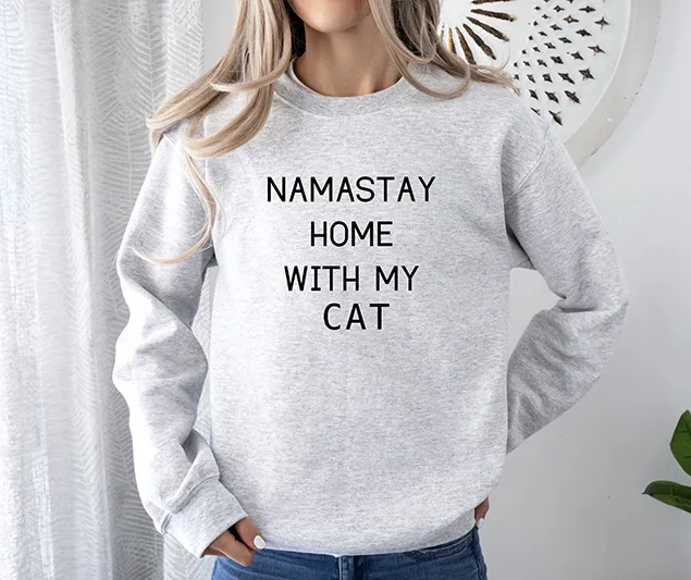 Namastay Home With My Cat Women's 3 Piece Pajama Set - In 3 Color Choices