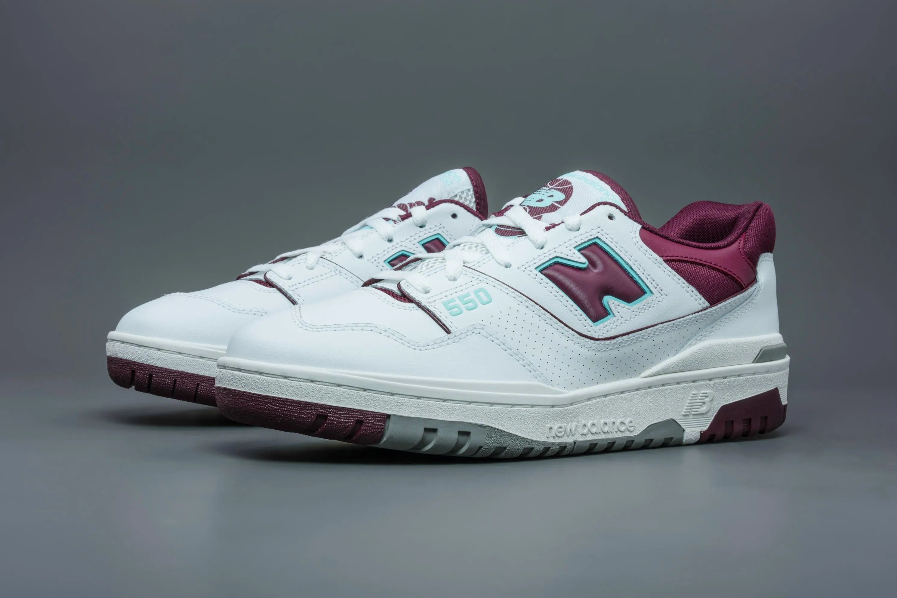 New Balance 550 Burgundy Cyan