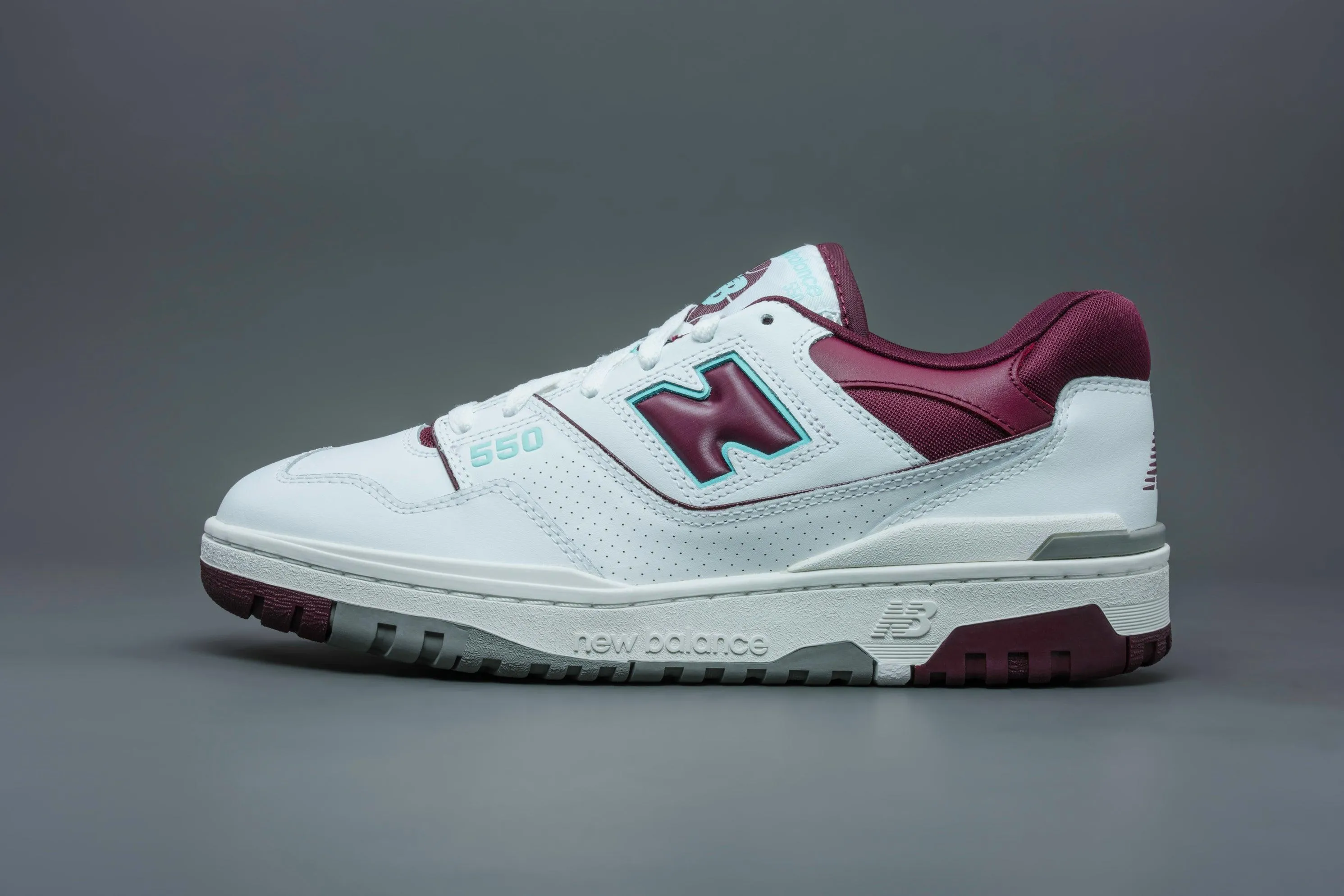 New Balance 550 Burgundy Cyan